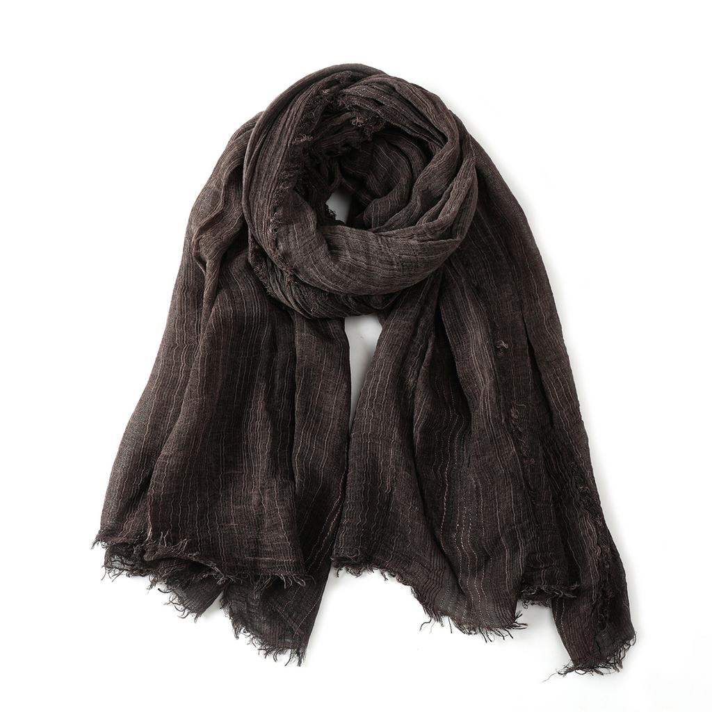 Fashion Striped Men Scarves Cotton Linen Autumn Winter Warm Neckerchief Men'S Scarf Male Accessories Short Tassel Bufanda Shawl