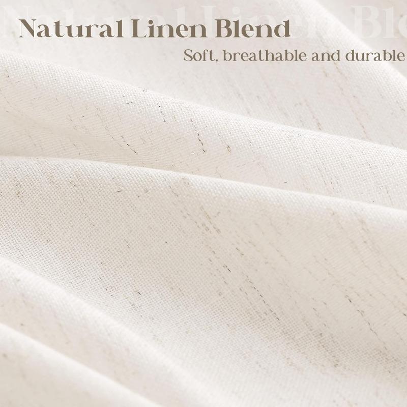 Natural Cream Linen Shower Curtain Country Boho Farmhouse Bathroom Decor Beige Shower Curtains for Bathroom Neutral Cloth