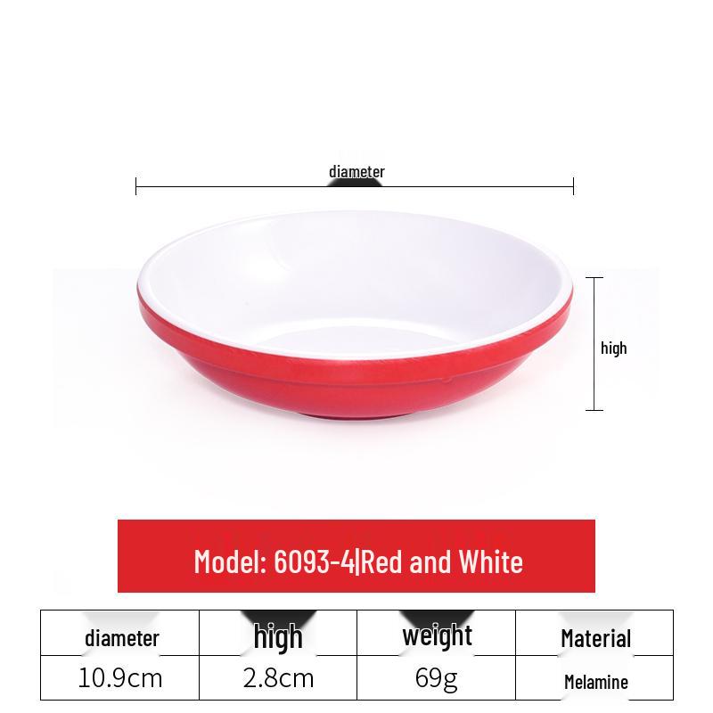 Imitation Porcelain Melamine Dipping and Snack Dish for Restaurants