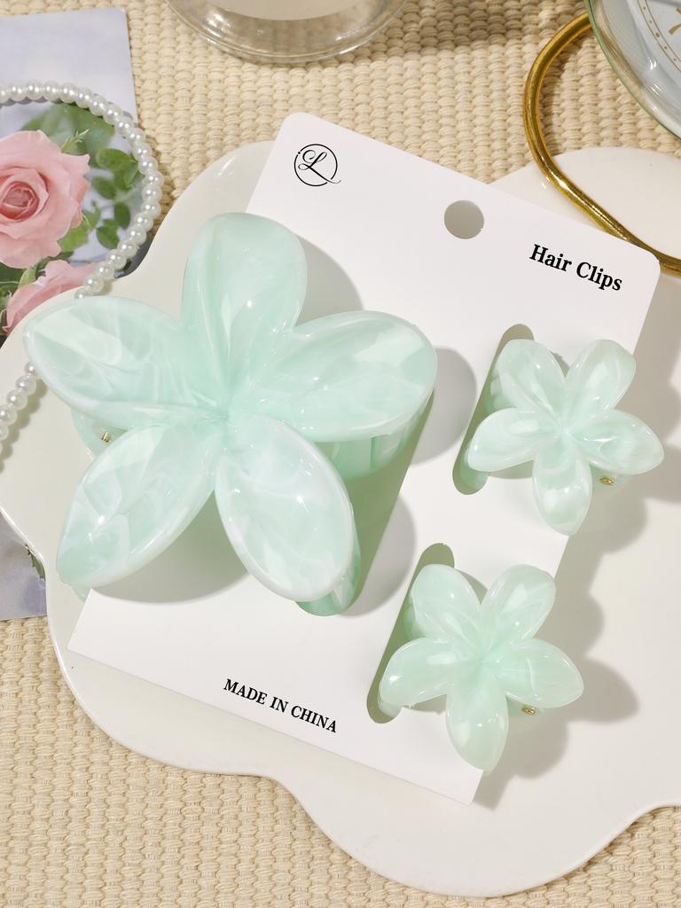 4 Stück Niedliche Blume Bananen Haarspangen für Dickes Haar, Starker Halt Rutschfest, Hawaiianisch, Haarschmuck für Frauen Mädchen Urlaubsgeschenk