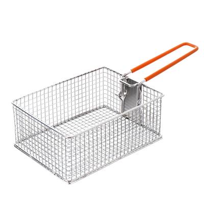 MiliCamp Large Messtin Fryer (Orange Handle), Fried Chicken Basket, Stainless Steel Drainer, and Camping Deep Fryer MF-750