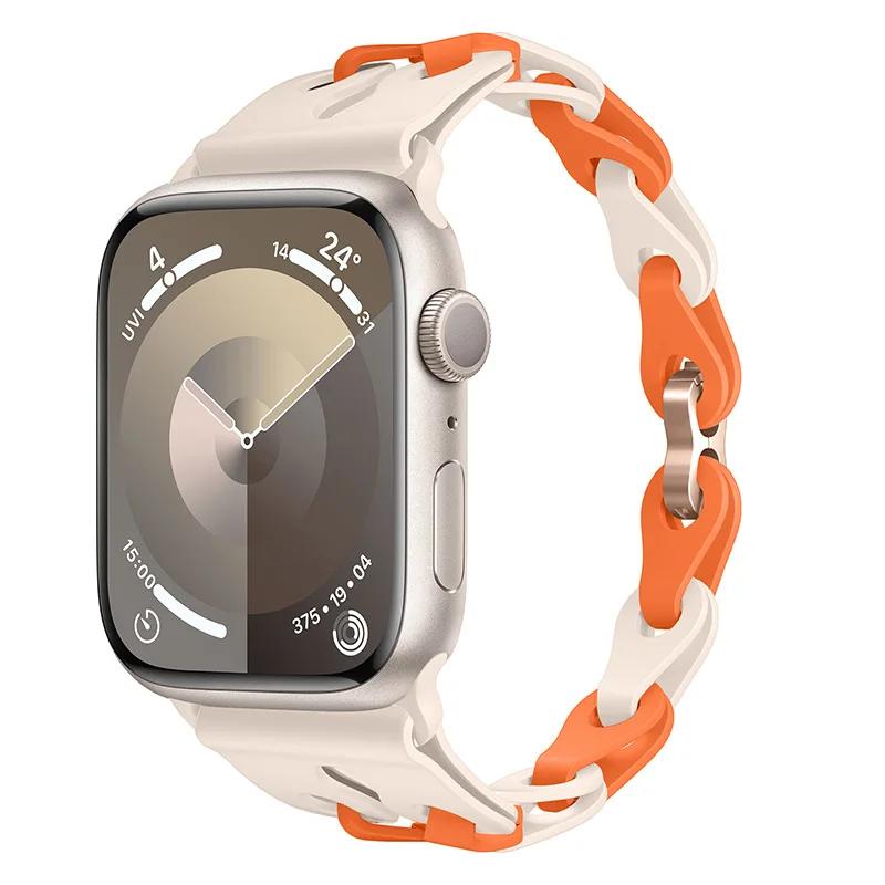 Silicone Strap for Apple Watch Ultra 2 Band 49 44 45 46 42 38 40 41mm Sport Correa Bracelet for Iwatch Series10 9 8 7 6 5 Se 4 3