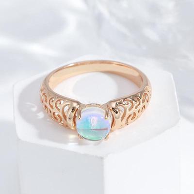 Elegante motivo geometrico con anelli da donna in zircone rotondo sfumato Gioielli sexy per feste quotidiane