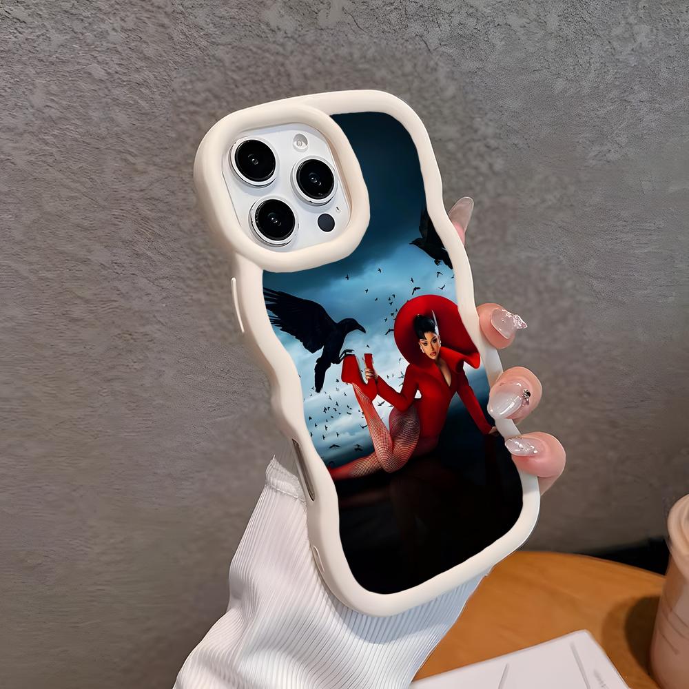 

Cardi B Wavy Edge TPU Mobile Phone Case for iPhone 17 16 15 14 13 12 11 Air Pro Max Plus Colorful Cover iPhone 14 Pro Max