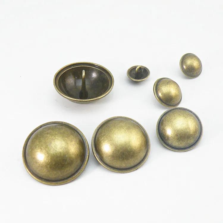 10pcs/lot 15-28mm Vintage Silver Bronze Thin-edged Bald Mushroom Metal Button Fashion Button Suit Coat Button