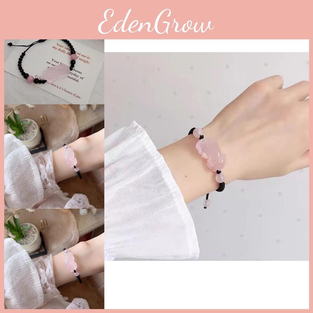 Quartz Rose Bohemian Pixiu Bracelet Handmade Resin For Friendship And Luck