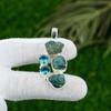 Birthday Gift For Her Natural Apatite Rough Gemstone Pendant 925 Sterling Silver