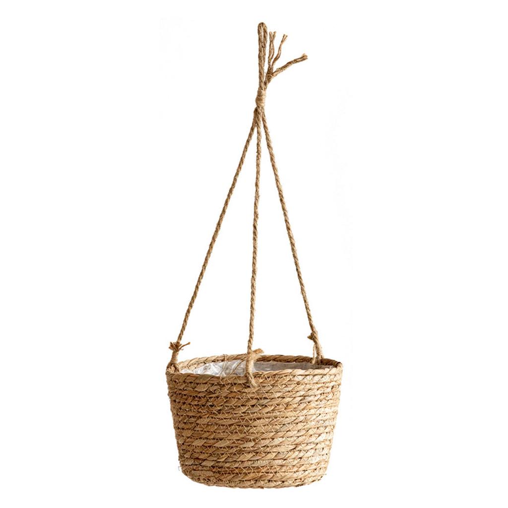 Fit for Courtyard Garden Hanging Planter Flowerpot Handmade Woven Basket Flower Holder Pot Plant Hangers Home Decoration