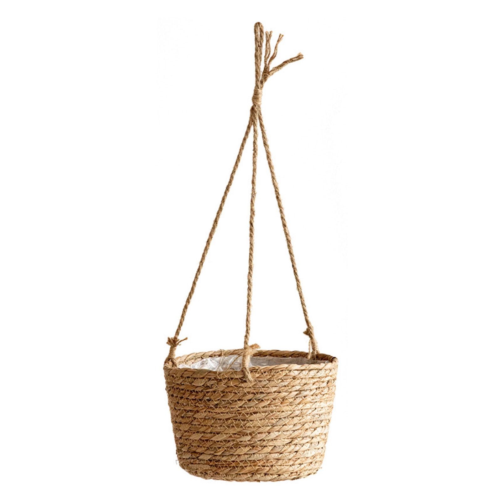 

Fit for Courtyard Garden Hanging Planter Flowerpot Handmade Woven Basket Flower Holder Pot Plant Hangers Home Decoration