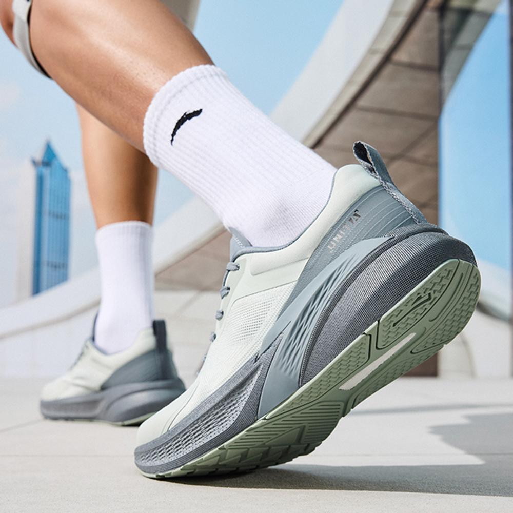 Anta Ignite Flexible Rebound Shock Absorption Non-Slip Wear-Resistant Low-Top Training Running Shoes Men sneaker Gray White 112527788-2