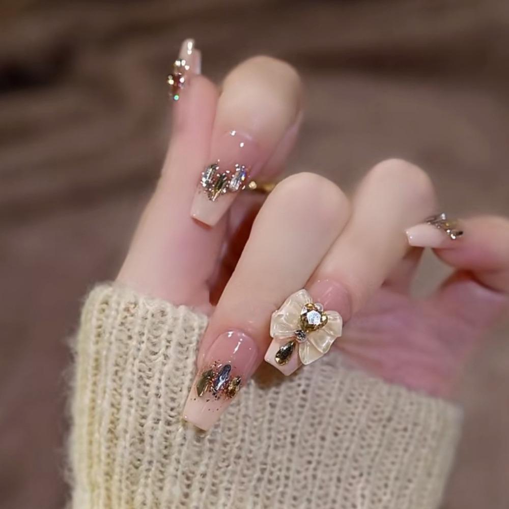 Frühling und Sommer Wind Tragen Nagel Reiner Wunsch Nagelpflaster Aufhellend Abnehmbares Nagelstück Langes und kurzes Nagelstück Fertigprodukt