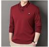 Men's Fleece-Lined Two-Piece Shirt Collar Knitted Sweater - Autumn/Winter Warm Base Layer