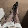 Lolita Lace Socks Female Pure Erotic Style Black Silk Fishnet Pantyhose Erotic Stockings Seduction