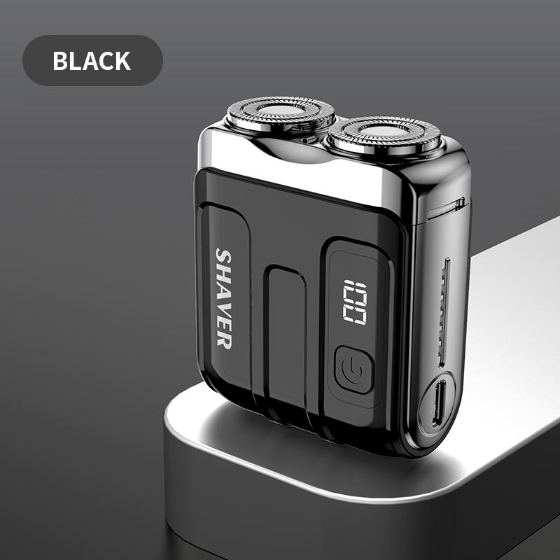 New Mini Electric Shaver Household Car Smart Shaver Digital Display Dual Blade Rechargeable Shaver Powerful Beard Trimmer Tool