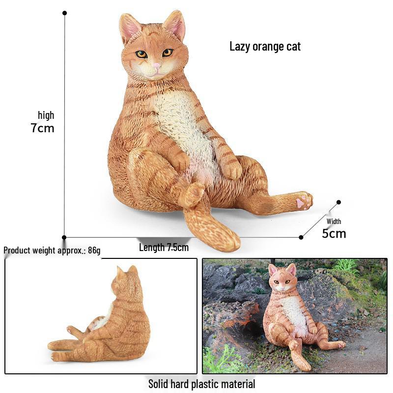 

Realistic Plush Cat Toy: Orange Short-haired or Persian Cat Ornament for Car Console