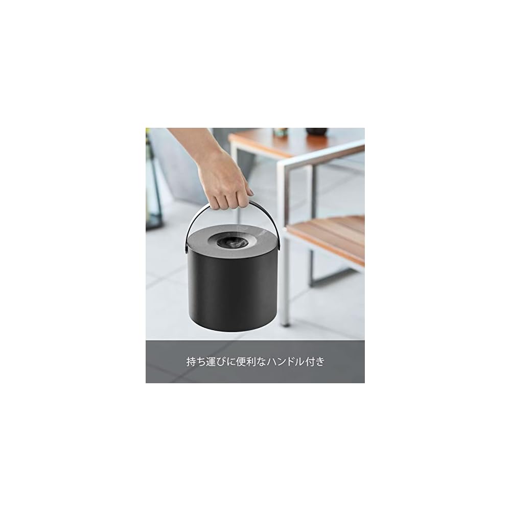 Yamazaki Tower Mosquito Coil Storage Pot, Round, Black, Approx. W17 x D17 x H14 cm (including lid