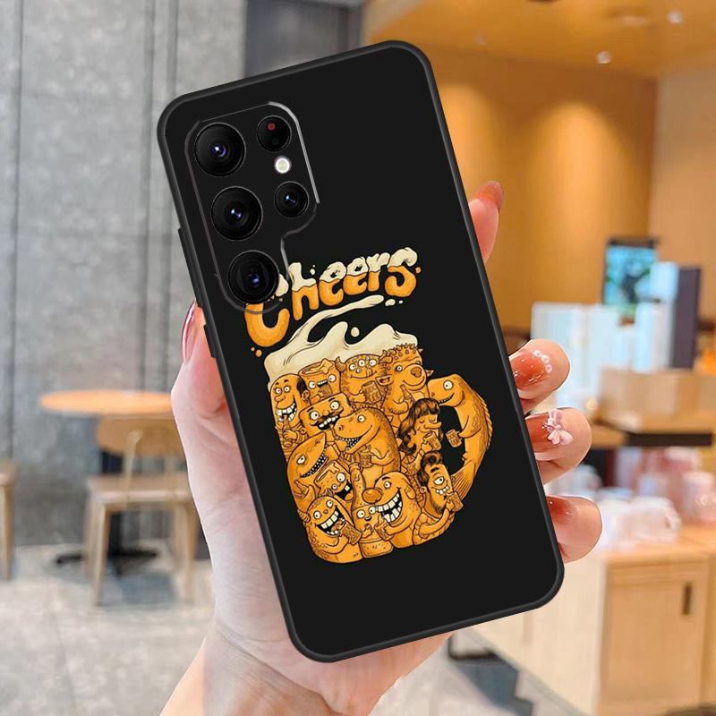 Time Drink Cold Beer Phone Case For Samsung Galaxy S25 S24 S22 S21 S20 S23 Ultra S9 S10 Plus S25 FE Back Cover
