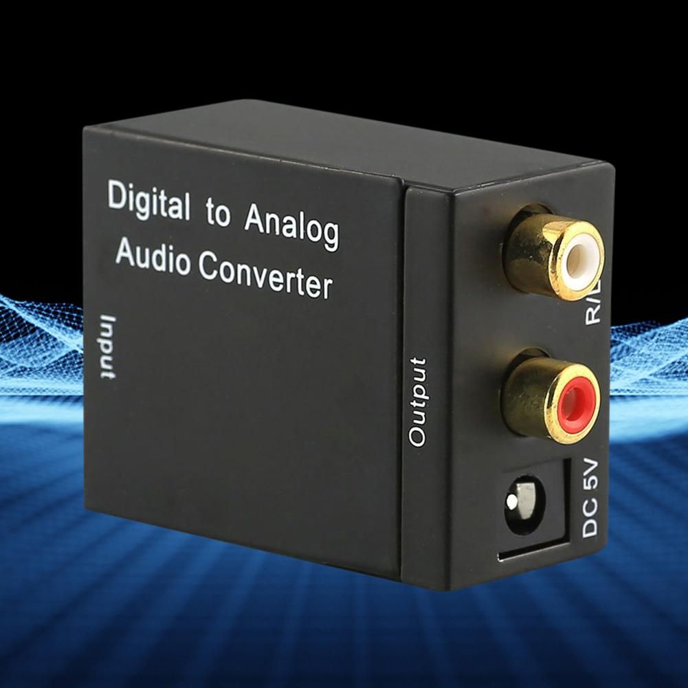 Digital Coaxial Toslink To Analog RCA L/R Adapter Black Optical Coax Toslink RCA Audio Adapter Audio Converter Adapter