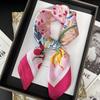 New Luxury  70X70Cm Shawls Floral Stripe Print Scarf Headcloth Small Fashion Silk Scarves Bandanna Foulard Hijab