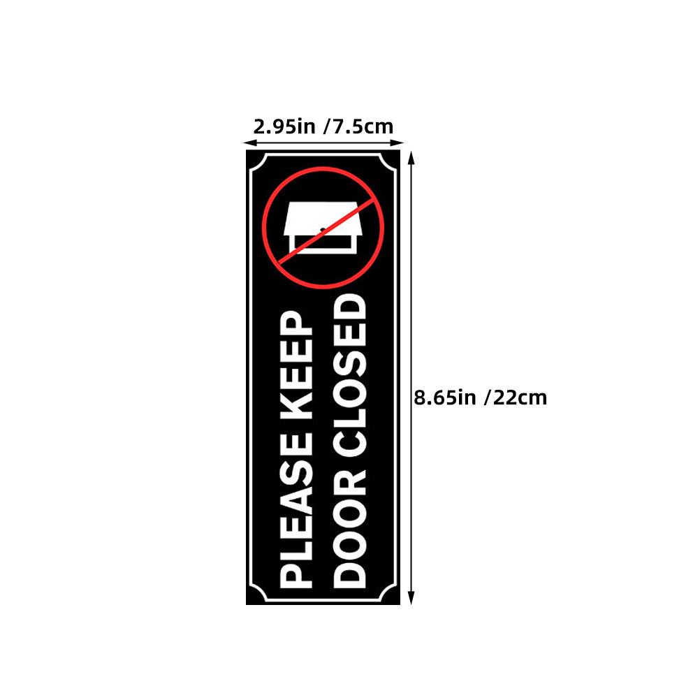 

4Pcs Please Keep Door Closed Sign Sticker Waterproof PVC Reminder Minimalist Design for Office Bathroom Lounge Storage Room чёрный