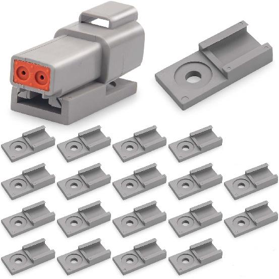 

JRready ST6354 Deutsch Circular Connectors Accessories Kit,20 pcs Mounting Clips for Deutsch DTM, DTP, DT DTHD Series Size 2/3/4/6/12 Pin Connector ST6354 Mounting Clips