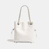 Women's Fashion Bucket Bag with Chain Strap Black Leather Shoulder Bag for New In PU Letter Decoration Small Underarm Shoulder
