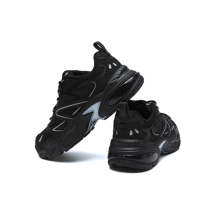 Fila Heritage Running Retro Synthetic Leather EVA TPU Low Top Running Shoes Women Sneaker Black F12W141122FBK