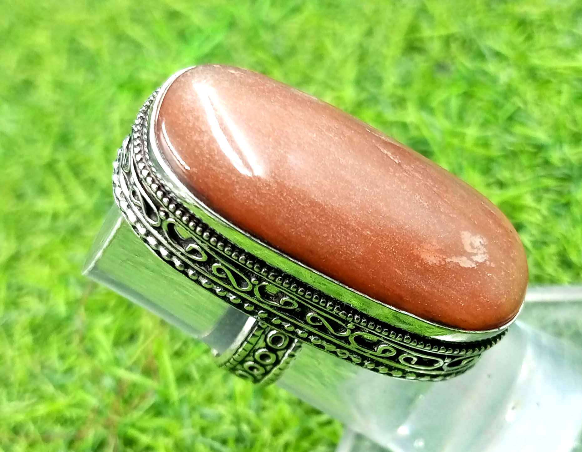 

Sunstone Gemstone 925 Sterling Silver Plated Antique Vintage Ring US SZ 7 Jewelry AVRF15