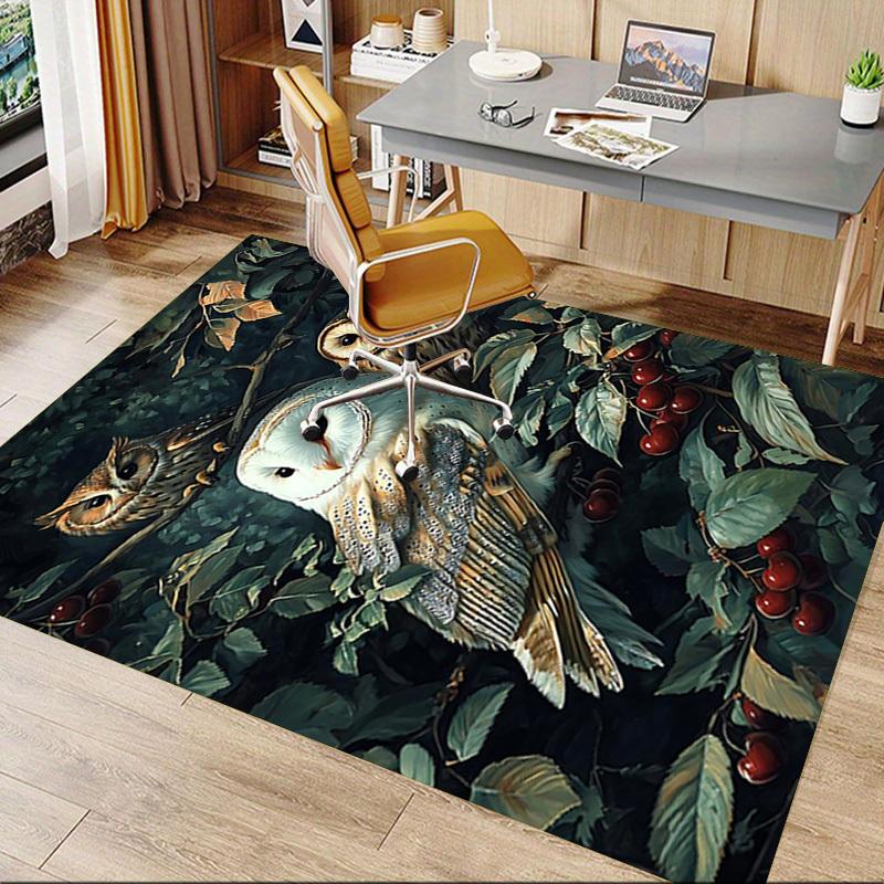 1PC Owl Cherry Extra Large Non Slip Floor carpet, Office, family, bedroom Large Area Rug Indoor Rugs, Vibrant Colors