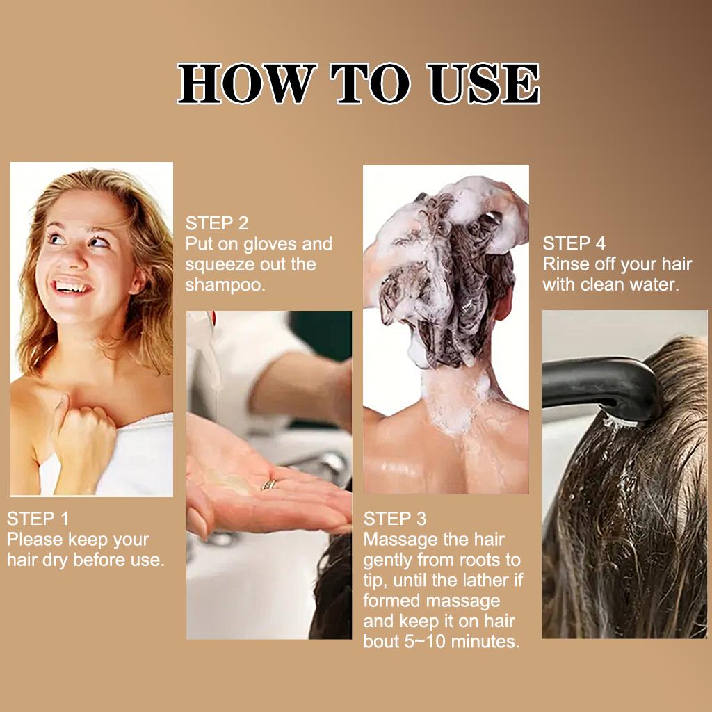 Champú Tinte Negro 3 en 1 para Mujeres y Hombres - Hidratante y Limpiador para el Cabello, Promueve un Color Negro de Aspecto Natural, 150ml