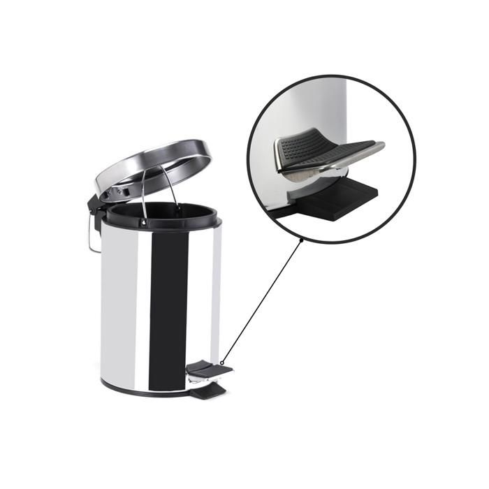 Msv poubelle à pédale inox 5l miroir