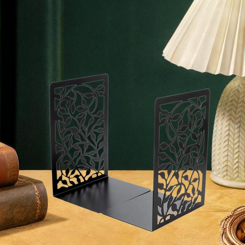 2 stk Metall Bokstøtter, Bokholderstativ, Dekorative Bokstøtter, Stoppere for Skrivebord Hjemmekontor