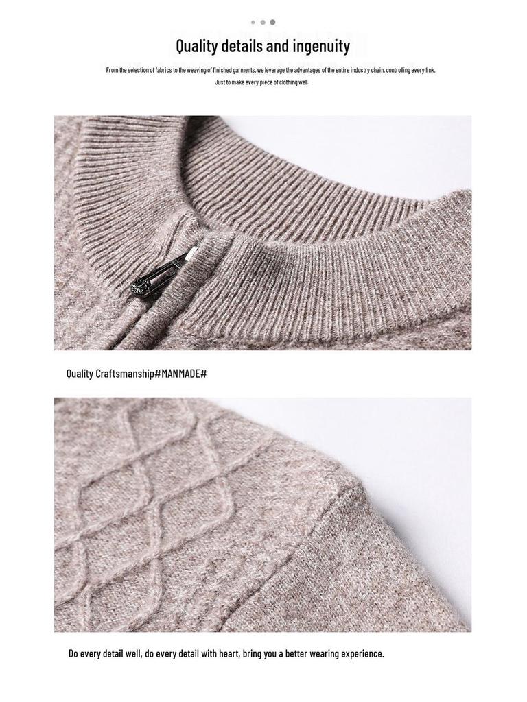 Hengyuanxiang Men's Autumn/Winter 2022 Wool Half-High Collar Sweater for Middle-Aged & Young