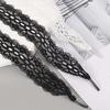 2.9CM Wide Fancy Lace Flat Shoelace For Sneakers Sweet Shoe Laces For Women Casual Shoestring Black White Shoe Accessorices