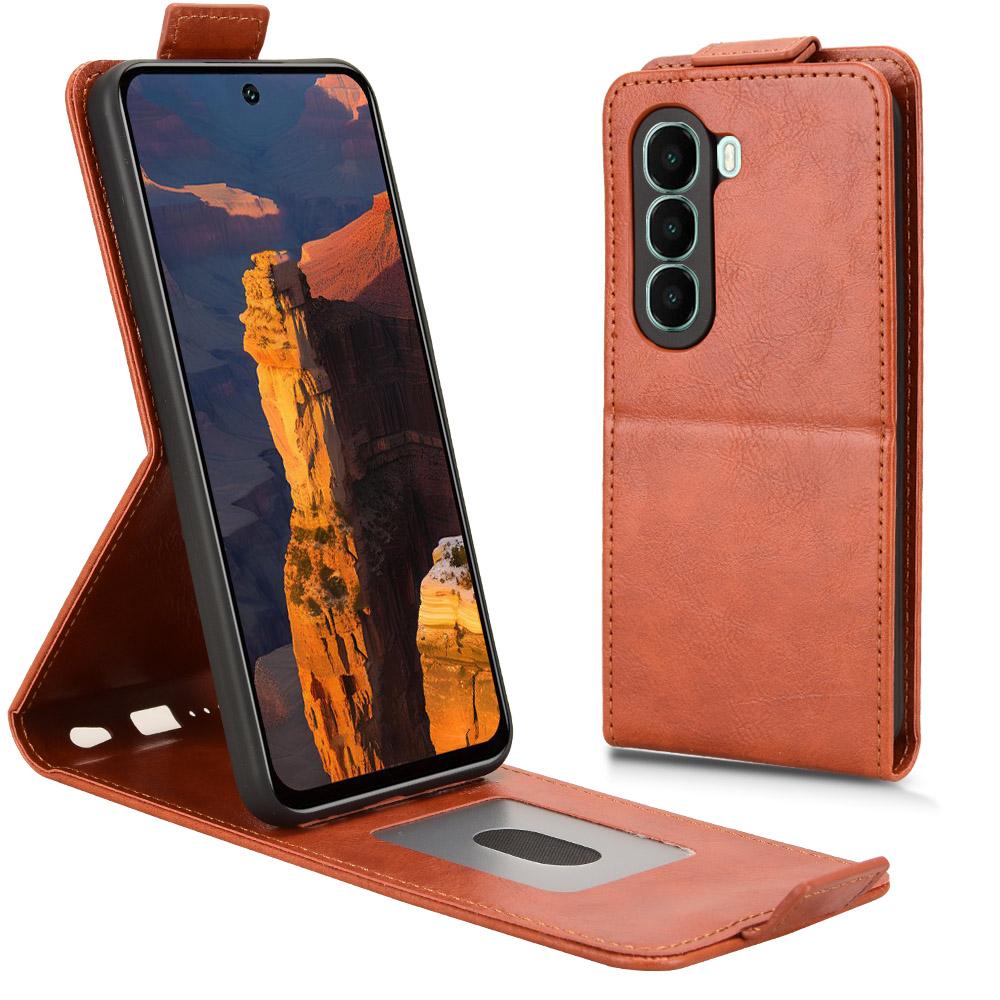 

For itel A95 5G Stand Case Magnetic Clasp Vertical Flip Leather Phone Cover with Card Holder D