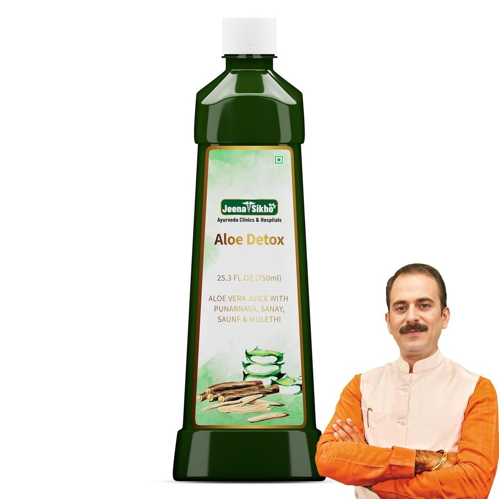 Jeena Sikho Aloe Detox Juice 750 Ml Natural Wellness Drink For Daily Cleanse Skin Hair Care Pack Of 1 Bottle Blend