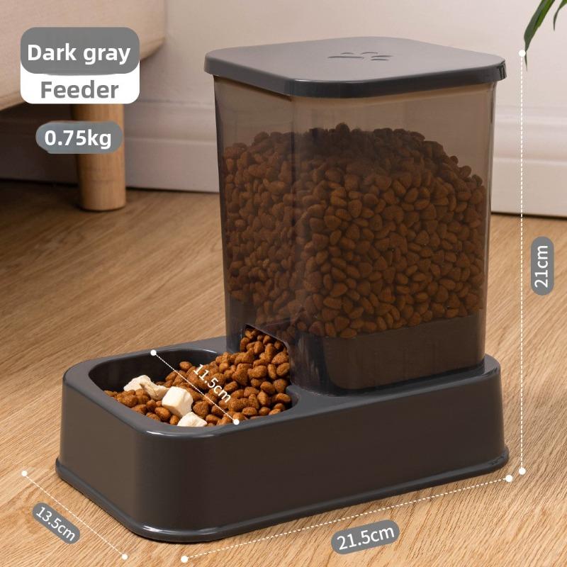 

Cat Bowl, Dog Bowl, Food Bowl, Automatic Drinking Water, Double Bowl, Cat Food Bowl, Anti-tipping Water Bowl, Dog Bowl, Cat Food Feeding темно-сірий колір
