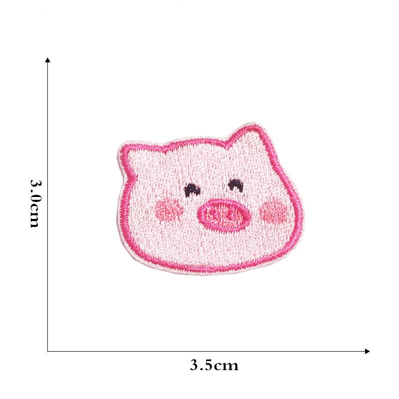 Cute Pink Pig Cartoon Embroidery Logo Patch for Clothing