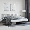 Vidaxl Metal Bed Frame with Headboard, Black, 183X213 Cm