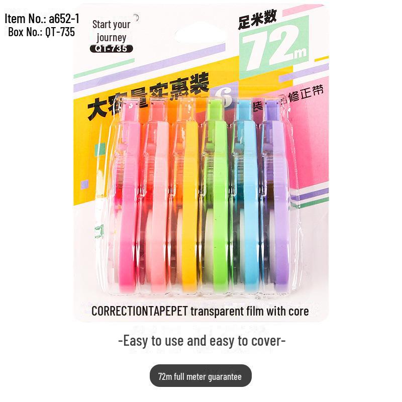 

Набор корректирующих лент для учащихся - 6 шт., 72 м, лента для исправления ошибок большой емкости 72m