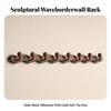 Rubber Wood Wall Coat Rack Compact Entryway Hanging Easy to Install