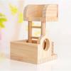 2-story Hamster Wooden Climbing Platform Hiding Shelter House Playground Chew Toy Pet Accessories