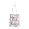 Polyester Wrinkled Tote Bag With Floral Embellishments For Daily Casual Wear