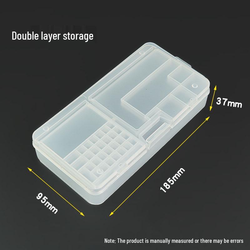 Large Transparent Detachable Plastic Storage Box with Adjustable Compartments