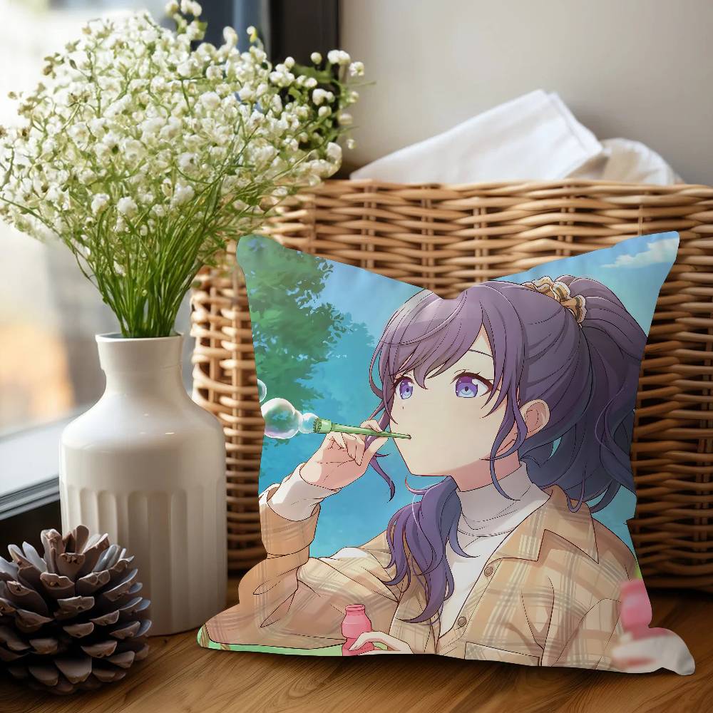 A-Asahina M-Mafuyu Cushion Cover Car Throw Pillow Case For Sofa Car Christmas Gift 40x40cm 45x45cm