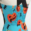Women Casual Fashion Sleeveless V-neck Button Printed Halloween Dress