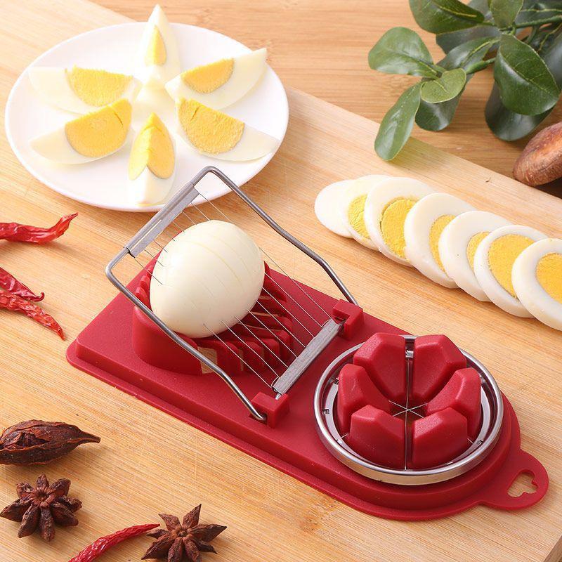 Multi-Function Egg Slicer: Stainless Steel Egg & Preserved Egg Cutter