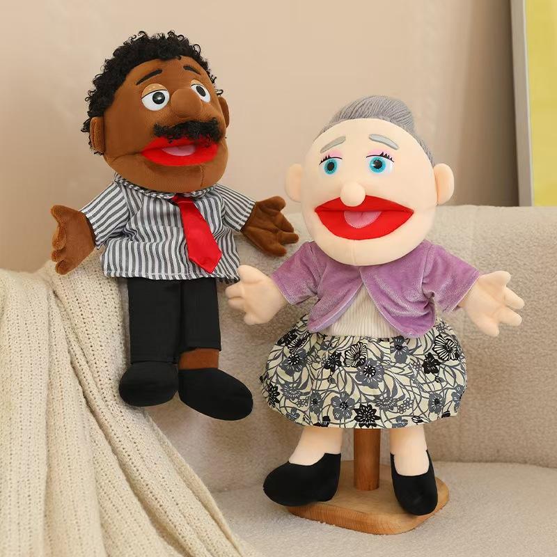 Plush Hand Puppet Family Set Soft Open Mouth Character Puppets for Kids Great Preschool Early Learning Parent Child Play Gift