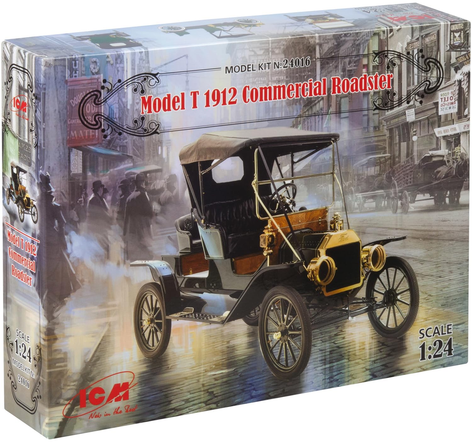 

ICM Model T Ford 1912 Roadster Массовое производство Пластиковая модель 24016 1/24