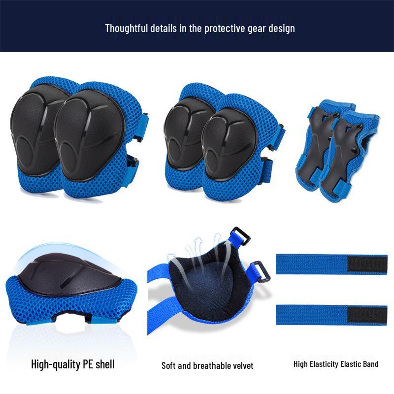 Set de Equipo de Protección de 7 Piezas para Niños: Patinaje sobre ruedas y patinaje sobre hielo, Bicicleta de equilibrio, Bicicleta - Incluye Casco, Rodilleras y Coderas.
